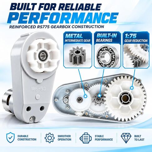 24V RS775 High-Speed Motor Gearbox for Power Wheels Motor Upgrade, 2-Pack in Kuwait