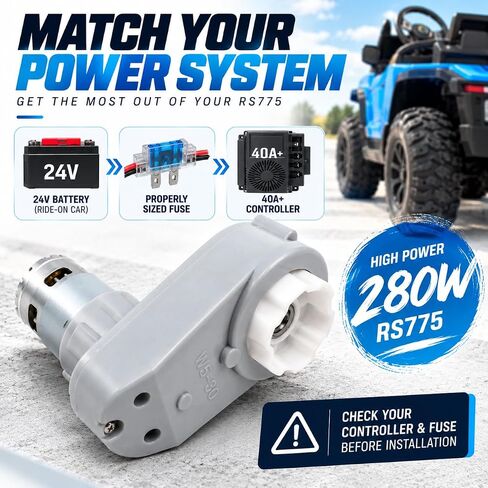 24V RS775 High-Speed Motor Gearbox for Power Wheels Motor Upgrade, 2-Pack in Kuwait