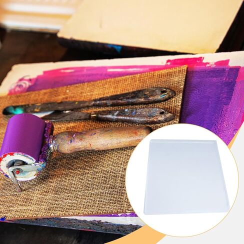 Vaveren Plate Reusable Arts Plate Craft Pad Sturdy Painting Press Tool Portable Gel Material Suitable for Drawing Gifts Classroom 25cmx20cmx0.8cm in Kuwait