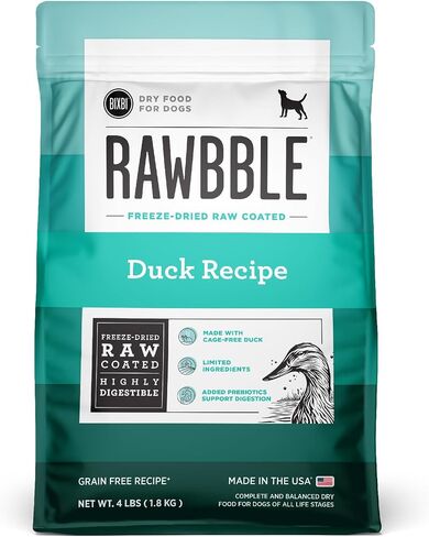 BIXBI Rawbble Freeze-Dried Raw Coated Dog Food, Chicken – Fresh Meat, No Meat Meals, Grain-Free – USA Made, 4 lbs in Kuwait