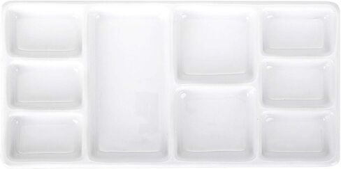 VanEnjoy White Square Ceramic Artist Paint Palette,Porcelain Watercolor Palette,Ceramic Mixing Tray for Watercolor Gouache Painting in Kuwait