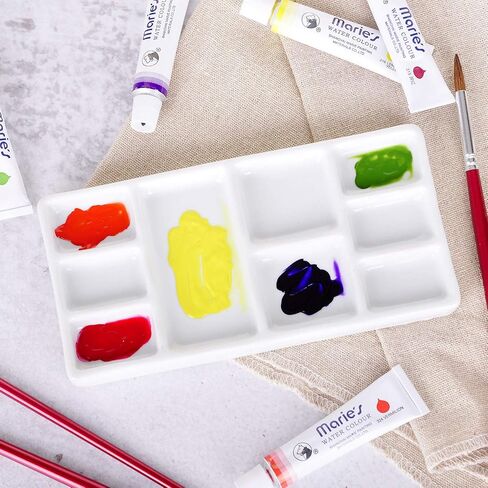 VanEnjoy White Square Ceramic Artist Paint Palette,Porcelain Watercolor Palette,Ceramic Mixing Tray for Watercolor Gouache Painting in Kuwait