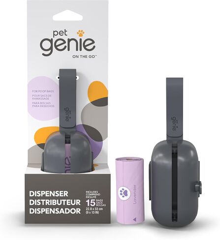 Pet Genie, Dog Poop Bags Rolls Scented, Extra Strong & Leak-Proof for Dogs, Lavender Scented, Easy Tear Pet Waste Bags, Made from 65% Recycled Plastic, 16 Rolls (240 Count) in Kuwait