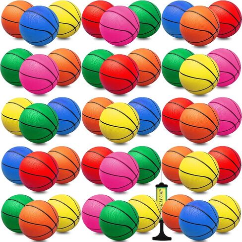 Oleitodh 40Pcs Mini Basketball Set, 6" Inch Small Basketballs with Pump for Over The Door Hoop Games, PVC Indoor Outdoor Play, Pool Beach Basketball, Party Favors, Adults Kids in Kuwait