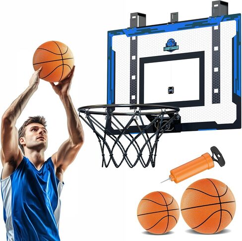 24" x 16" Indoor Large Basketball Hoop Toy - Upgraded Adjustable Height Basketball Hoop Over The Door with Complete Accessories, Basketball Toys Christmas Birthday Gifts for Kids & Adults in Kuwait