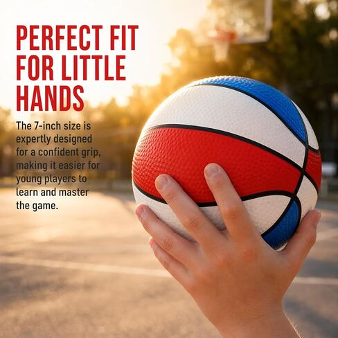 3 Pack Small Toy Basketball with Pump Included, 7 Inch Small Basketball for Indoor and Outdoor Use, Perfect for Pool Parties and Kids Basketball Hoops in Kuwait