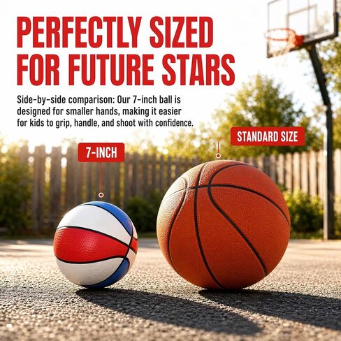 3 Pack Small Toy Basketball with Pump Included, 7 Inch Small Basketball for Indoor and Outdoor Use, Perfect for Pool Parties and Kids Basketball Hoops in Kuwait