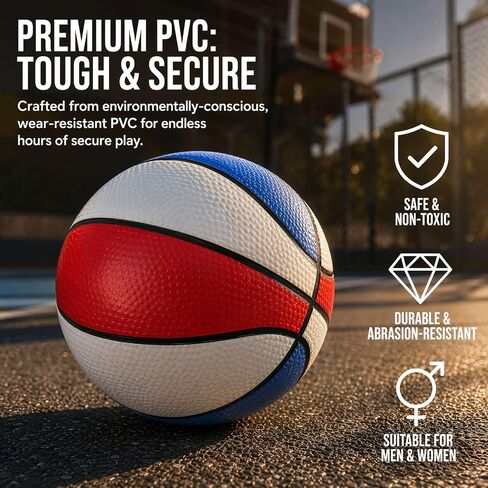 3 Pack Small Toy Basketball with Pump Included, 7 Inch Small Basketball for Indoor and Outdoor Use, Perfect for Pool Parties and Kids Basketball Hoops in Kuwait