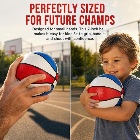 3 Pack Small Toy Basketball with Pump Included, 7 Inch Small Basketball for Indoor and Outdoor Use, Perfect for Pool Parties and Kids Basketball Hoops in Kuwait