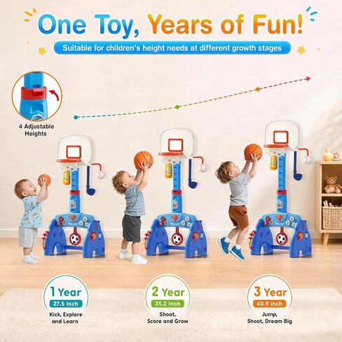 Toddler Basketball Hoop, Adjustable Basketball Goal for Kids Ages 1 2 3 in Kuwait