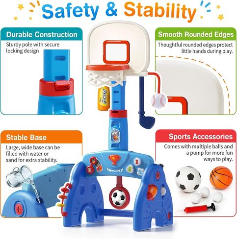 Toddler Basketball Hoop, Adjustable Basketball Goal for Kids Ages 1 2 3 in Kuwait