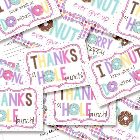 Donut Themed Positive Thinking Blank Postcards To Send To Friends & Family, Total of 20 4"x6" Fill In Notecards (5 of each design) by AmandaCreation in Kuwait