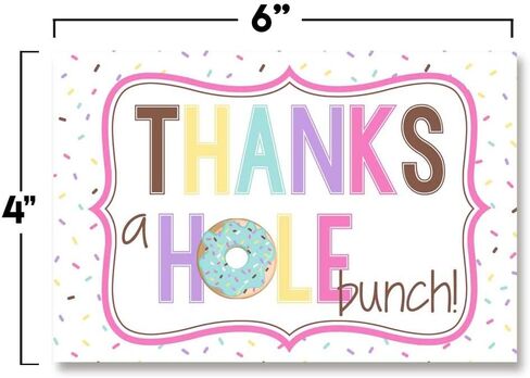 Donut Themed Positive Thinking Blank Postcards To Send To Friends & Family, Total of 20 4"x6" Fill In Notecards (5 of each design) by AmandaCreation in Kuwait