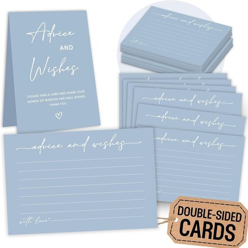 WOODAMORE Greenery Baby Shower Advice Cards, 50 Pc 4x6 for Parents to Be in Kuwait