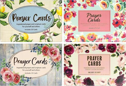 CrownJewlz Christian Bible Verse Prayer Cards, Waterfall & Blue Botanicals in Kuwait