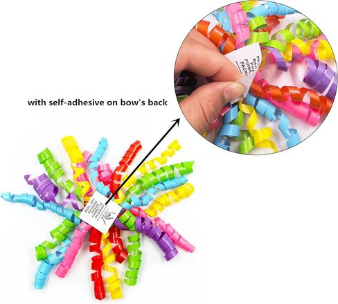 12pcs Self Adhesive Curly Bows for Gift Wrapping, Assorted Colors Ribbon Bows for Present Boxes, Birthday, Christmas, Wedding Decorations in Saudi Arabia