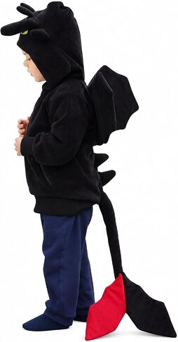 ComfyCamper Dragon Costume Hoodie, Animal Play Sweatshirt for Boys Girls (8-10 Years, Black) in Kuwait