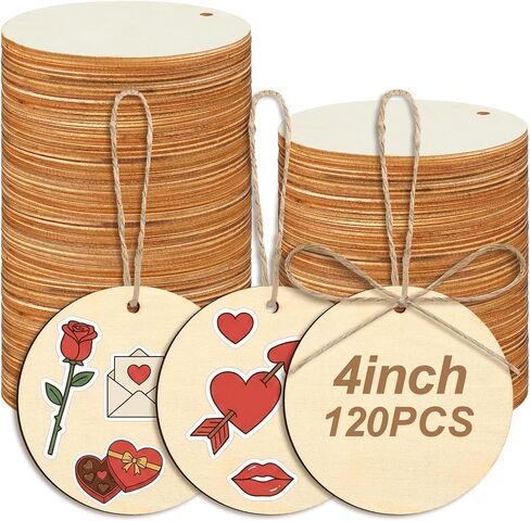 Jetec 120 Pcs Unfinished Wooden Circles for Crafts in Kuwait