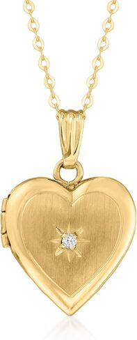 Canaria Diamond-Accented Heart Locket Necklace in 10kt Yellow Gold. 18 inches in Saudi Arabia