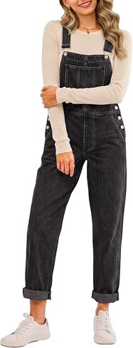 LookbookStore Women's Casual Stretch Denim Bib Overalls Pants Pocketed Jeans Jumpsuits in Saudi Arabia