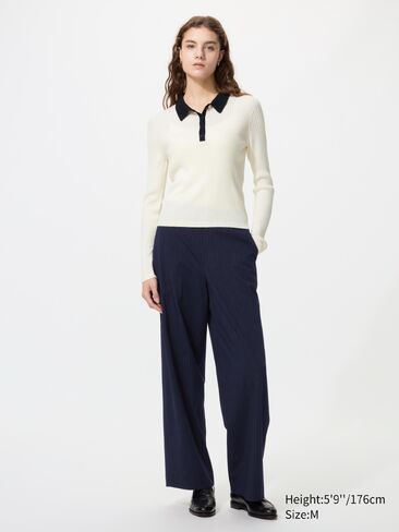 Uniqlo 3D Knit Merino Blend Polo Sweater in Kuwait