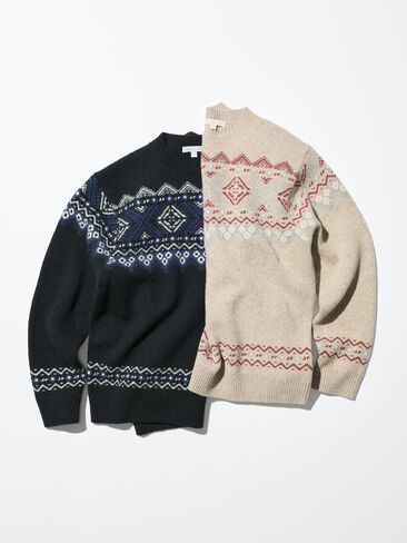 Uniqlo Lambswool Fair Isle Sweater in Kuwait