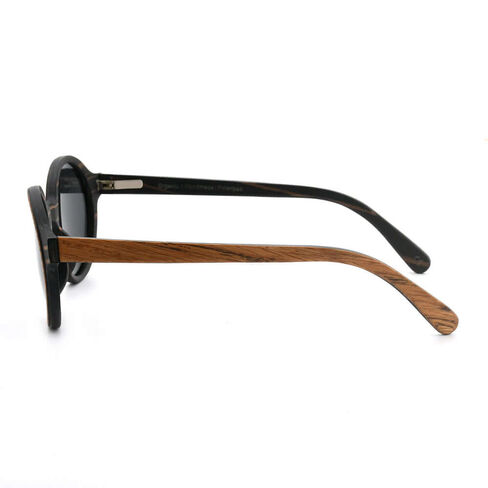 Capelle Miami Pepe Polarized Round Wood Sunglasses in Kuwait