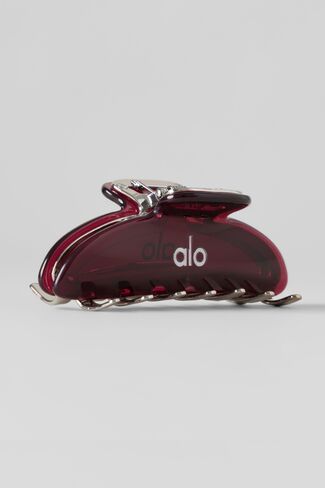 Alo Yoga Acrylic Illusion Claw Clip - Rich Bordeaux/Chrome - Rich Bordeaux/Chrome / One Size in Kuwait