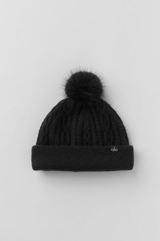 Alo Yoga Cable Knit Winter Bliss Beanie - Black - Black / One Size in Kuwait