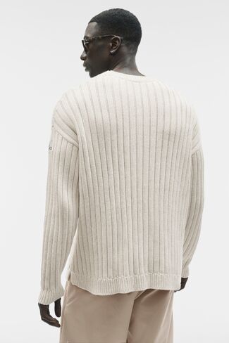 Alo Yoga Cotton Rib Parallel Sweater - Bone in Kuwait
