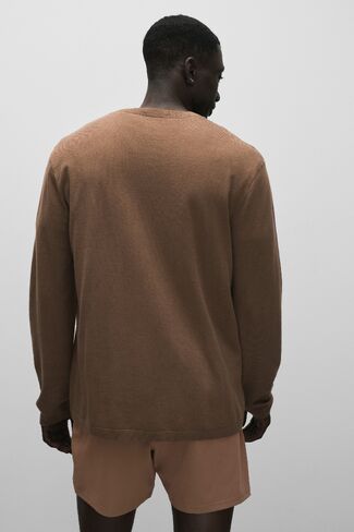 Alo Yoga Cashmere Blend Ever Soft Long Sleeve Crew - Java Brown in Kuwait
