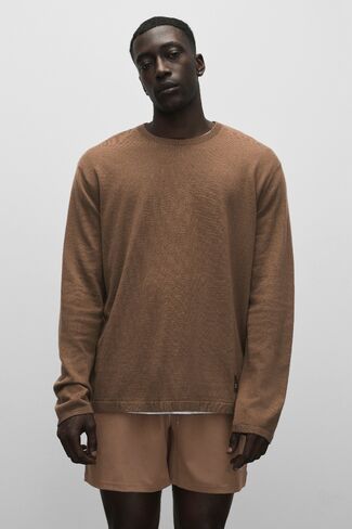 Alo Yoga Cashmere Blend Ever Soft Long Sleeve Crew - Java Brown in Kuwait