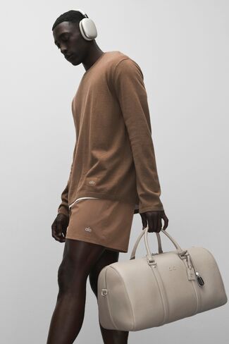 Alo Yoga Cashmere Blend Ever Soft Long Sleeve Crew - Java Brown in Kuwait