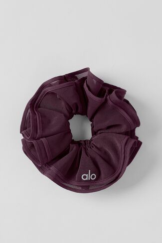 Alo Yoga Mesh Sweet Nothing Oversize Scrunchie - Rich Bordeaux - Rich Bordeaux / One Size in Kuwait