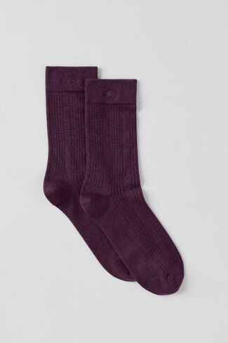 Alo Yoga Cashmere Mesh Sock - Rich Bordeaux in Kuwait