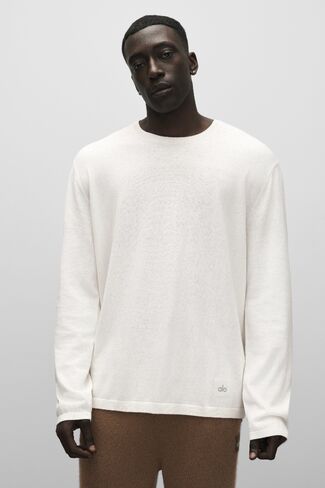 Alo Yoga Cashmere Blend Ever Soft Long Sleeve Crew - Ivory in Kuwait
