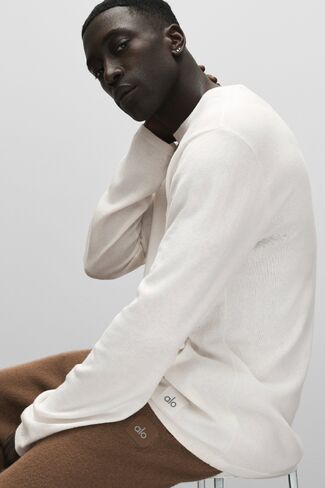 Alo Yoga Cashmere Blend Ever Soft Long Sleeve Crew - Ivory in Kuwait