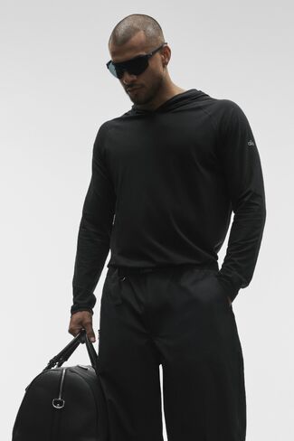 Alo Yoga ALO Vapor Long Sleeve Hoodie - Black in Kuwait