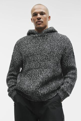 Alo Yoga Chunky Knit Rewind Hoodie - Black Multi in Kuwait