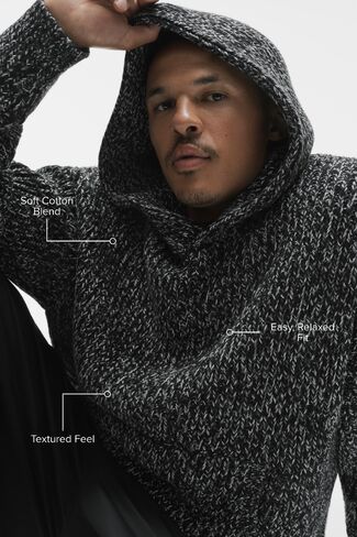 Alo Yoga Chunky Knit Rewind Hoodie - Black Multi in Kuwait