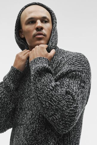 Alo Yoga Chunky Knit Rewind Hoodie - Black Multi in Kuwait