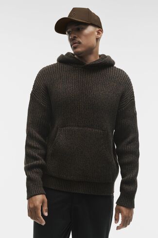 Alo Yoga Chunky Knit Rewind Hoodie - Espresso Multi in Kuwait