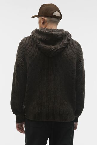 Alo Yoga Chunky Knit Rewind Hoodie - Espresso Multi in Kuwait