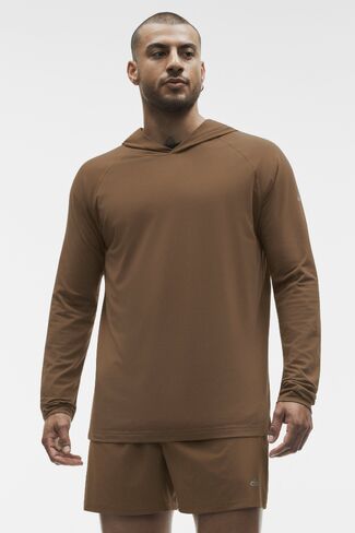 Alo Yoga ALO Vapor Long Sleeve Hoodie - Java Brown in Kuwait