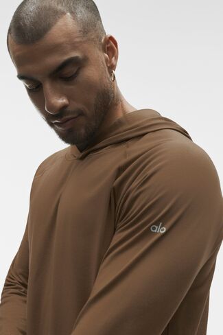 Alo Yoga ALO Vapor Long Sleeve Hoodie - Java Brown in Kuwait