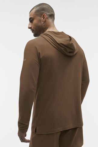 Alo Yoga ALO Vapor Long Sleeve Hoodie - Java Brown in Kuwait