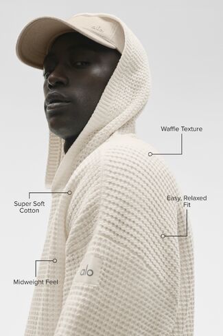 Alo Yoga Waffle Chenille Edition Hoodie - Ivory in Kuwait