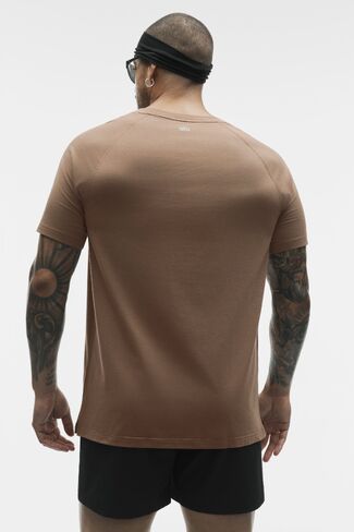 Alo Yoga ALO Vapor Crewneck Short Sleeve - Java Brown in Kuwait