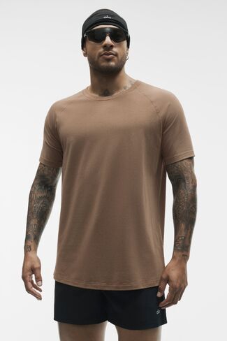 Alo Yoga ALO Vapor Crewneck Short Sleeve - Java Brown in Kuwait