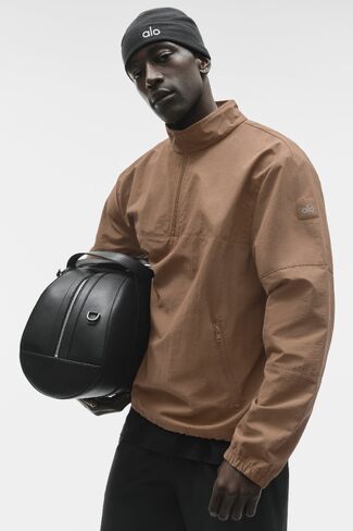 Alo Yoga Light Weight Takeaway Track Pullover - Java Brown in Kuwait